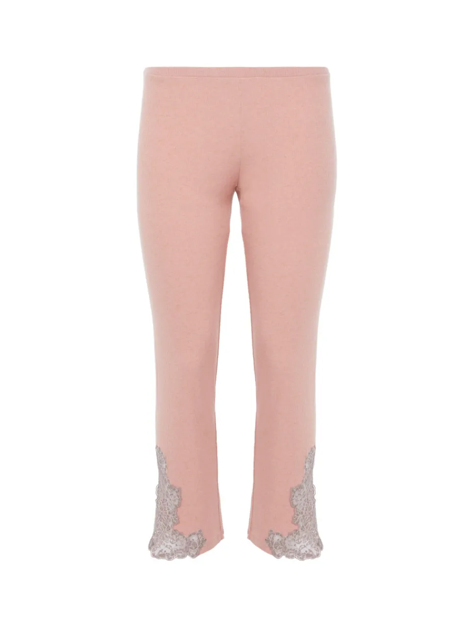 La Perla Cashmere Blend Ribbed Trousers In Blush Clay With Frastaglio< Pajamas|Loungewear