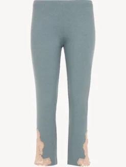 La Perla Cashmere Blend Ribbed Trousers In Sleepy Dream With Frastaglio< Pajamas|Loungewear