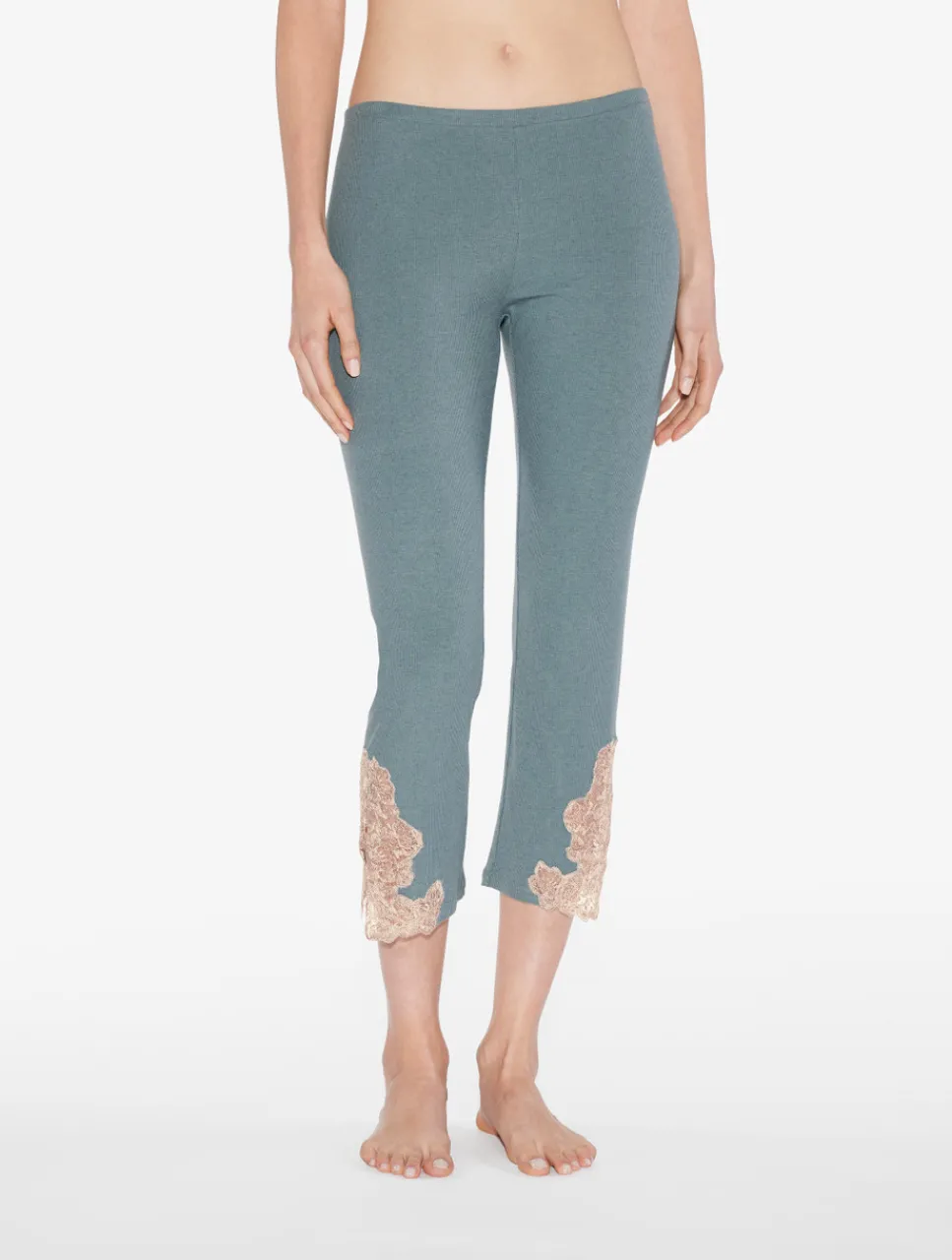 La Perla Cashmere Blend Ribbed Trousers In Sleepy Dream With Frastaglio< Pajamas|Loungewear