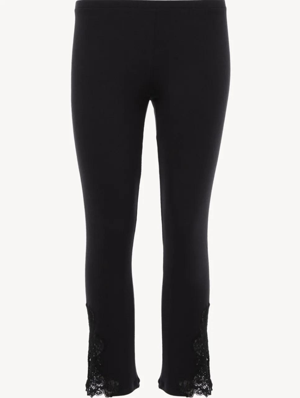 La Perla Cashmere Blend Ribbed Trousers In Onyx With Frastaglio< Pajamas|Loungewear