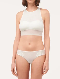 La Perla Crop Top In Stretch Tulle< Bralette|Padded