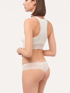 La Perla Crop Top In Stretch Tulle< Bralette|Padded