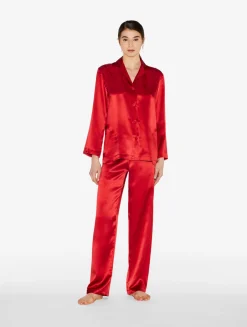 La Perla Garnet Silk Pajama Set< Pajamas|Silk Sleepwear