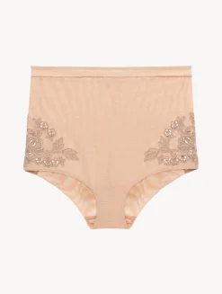 La Perla High-waisted Briefs In Sand Stretch Tulle< High-Waist|Shapewear