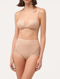 La Perla High-waisted Briefs In Sand Stretch Tulle< High-Waist|Shapewear