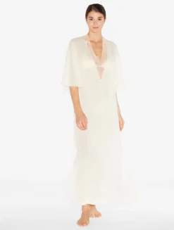 La Perla Kaftan In Champagne With Beading< Beach Coverups
