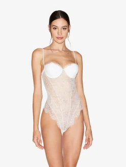 La Perla Lace Bodysuit In Natural< Bodysuits & Bustiers