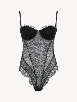 La Perla Lace Bodysuit In Onyx< Bodysuits & Bustiers