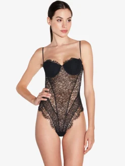 La Perla Lace Bodysuit In Onyx< Bodysuits & Bustiers