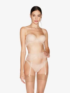 La Perla Lace Suspender Belt In Oak Blush< Garter Belts