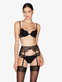 La Perla Lace Suspender Belt In Onyx< Garter Belts