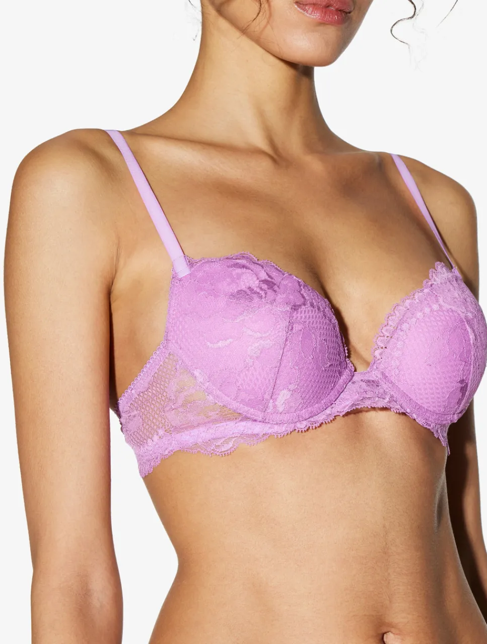 La Perla Lilac Rose Lace Push-up Bra< Padded|Push-Up