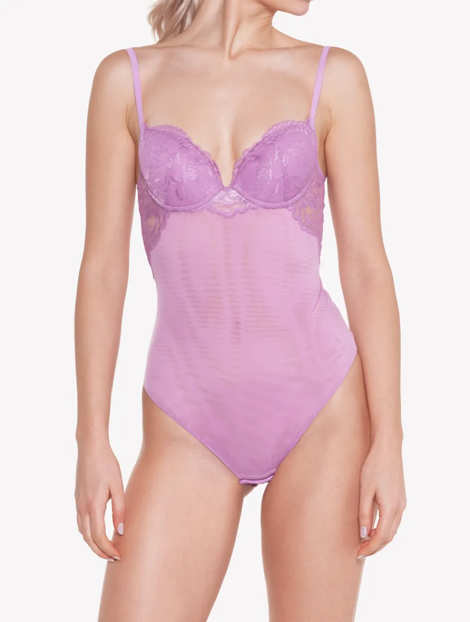 La Perla Lilac Rose Lace Bodysuit< Bodysuits & Bustiers