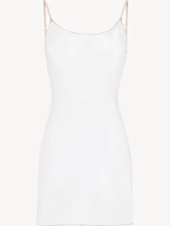La Perla Limited Edition Short Slip In Rose Beige Mesh< Slips & Dresses|Silk Sleepwear
