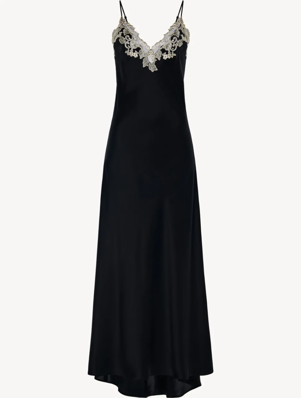 La Perla Long Nightgown In With Frastaglio< Slips & Dresses|Silk Sleepwear