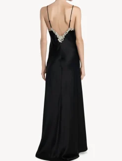 La Perla Long Nightgown In With Frastaglio< Slips & Dresses|Silk Sleepwear