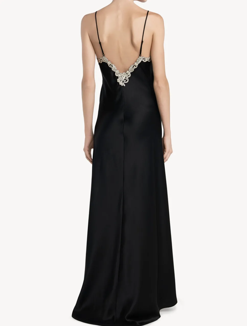 La Perla Long Nightgown In With Frastaglio< Slips & Dresses|Silk Sleepwear