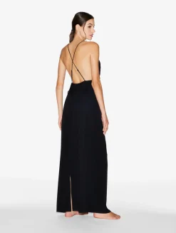 La Perla Long Silk Nightgown With Leavers Lace< Slips & Dresses|Silk Sleepwear