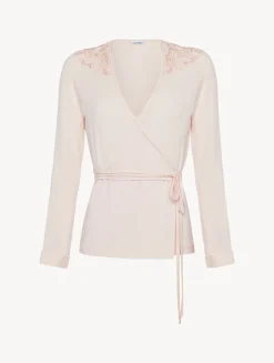La Perla Long-sleeved Wrap Top In< Camisoles|Pajamas
