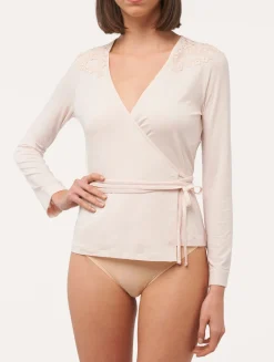 La Perla Long-sleeved Wrap Top In< Camisoles|Pajamas