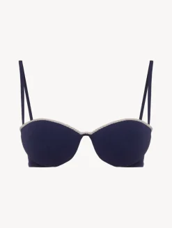 La Perla Monogram Bandeau Bikini Top In Navy< Bikinis