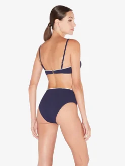 La Perla Monogram Bandeau Bikini Top In Navy< Bikinis