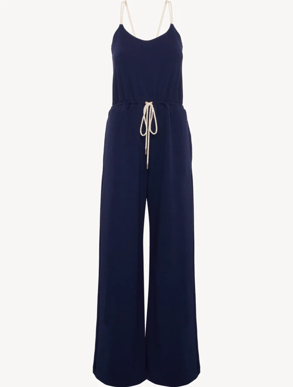 La Perla Monogram Jumpsuit In Navy< Beach Coverups