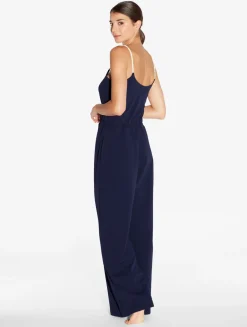 La Perla Monogram Jumpsuit In Navy< Beach Coverups
