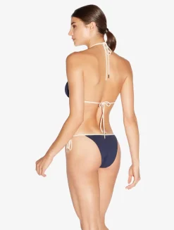 La Perla Monogram Triangle Bikini Top In Navy< Bikinis