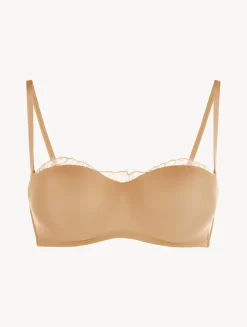La Perla Lycra Strapless Bandeau Bra With Chantilly Lace< Bandeau|Padded