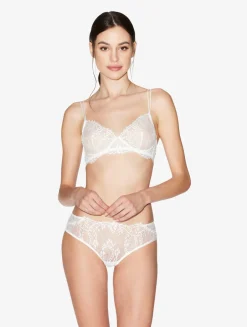 La Perla Off-white Non-wired Leavers Lace Bra< Wireless