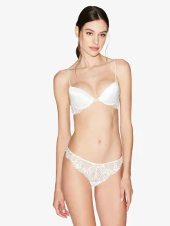 La Perla Off-white Padded Push-up Bra With Leavers Lace Trim< Padded|Push-Up