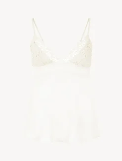 La Perla Off-white Silk Camisole With Macramé< Camisoles|Pajamas