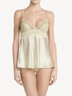 La Perla Off-white Silk Camisole With Macramé< Camisoles|Pajamas