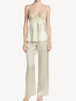 La Perla Off-white Silk Camisole With Macramé< Camisoles|Pajamas