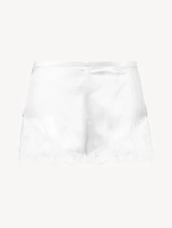 La Perla Off-white Silk Pajama Shorts With Leavers Lace Trim< Pajamas|Sleep Shorts & Trousers