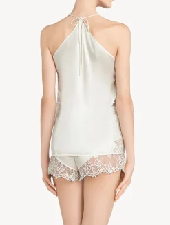 La Perla Off-white Silk Pajama Shorts With Leavers Lace Trim< Pajamas|Sleep Shorts & Trousers