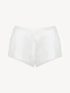 La Perla Off-white Silk Sleep Shorts With Macramé Frastaglio< Pajamas|Sleep Shorts & Trousers
