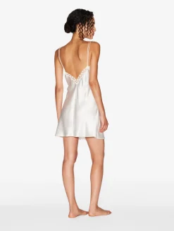 La Perla Off-white Slip With Macramé< Slips & Dresses|Silk Sleepwear