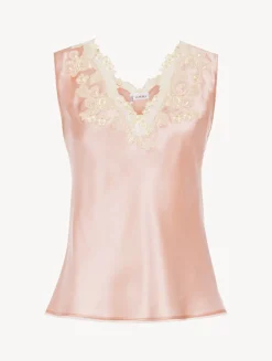 La Perla Silk Satin Top With Frastaglio< Camisoles|Pajamas