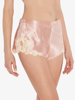 La Perla Powder Silk Satin Sleep Shorts With Frastaglio< Pajamas|Sleep Shorts & Trousers