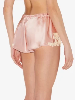 La Perla Powder Silk Satin Sleep Shorts With Frastaglio< Pajamas|Sleep Shorts & Trousers