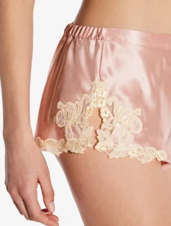 La Perla Powder Silk Satin Sleep Shorts With Frastaglio< Pajamas|Sleep Shorts & Trousers