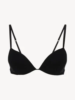 La Perla Push Up Bra In Onyx With Embroidered Tulle< Padded|Push-Up