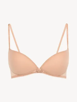La Perla Push-up Bra In Sand Stretch Tulle< Padded|Push-Up