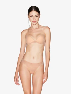 La Perla Push-up Bra In Sand Stretch Tulle< Padded|Push-Up