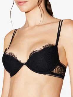 La Perla Push-up Bra With Lace In Onyx< Padded|Push-Up