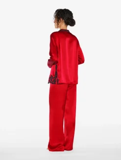 La Perla Silk Long Pajamas With Frastaglio< Pajamas|Silk Sleepwear