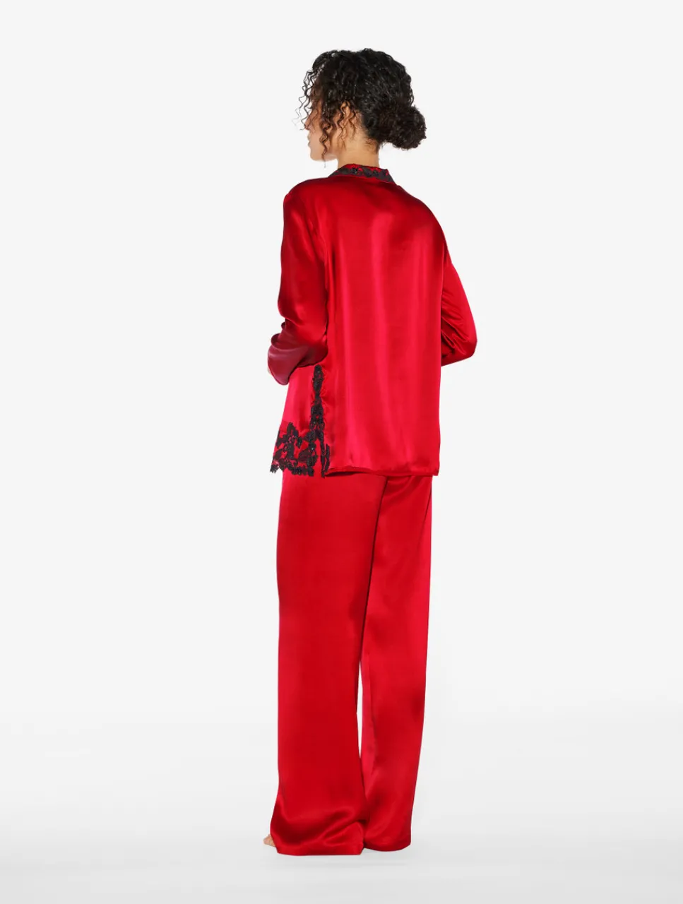 La Perla Silk Long Pajamas With Frastaglio< Pajamas|Silk Sleepwear