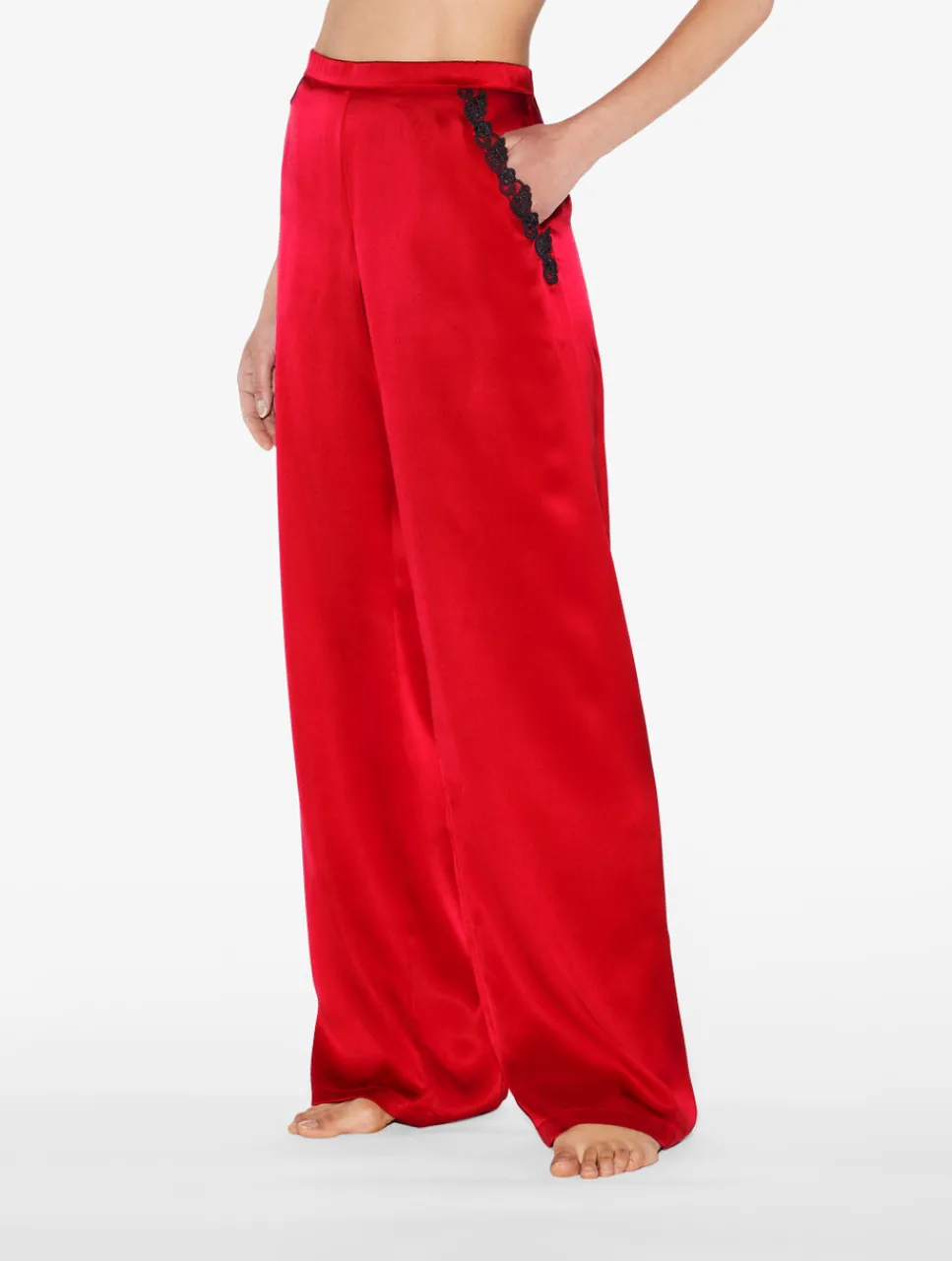 La Perla Silk Long Pajamas With Frastaglio< Pajamas|Silk Sleepwear